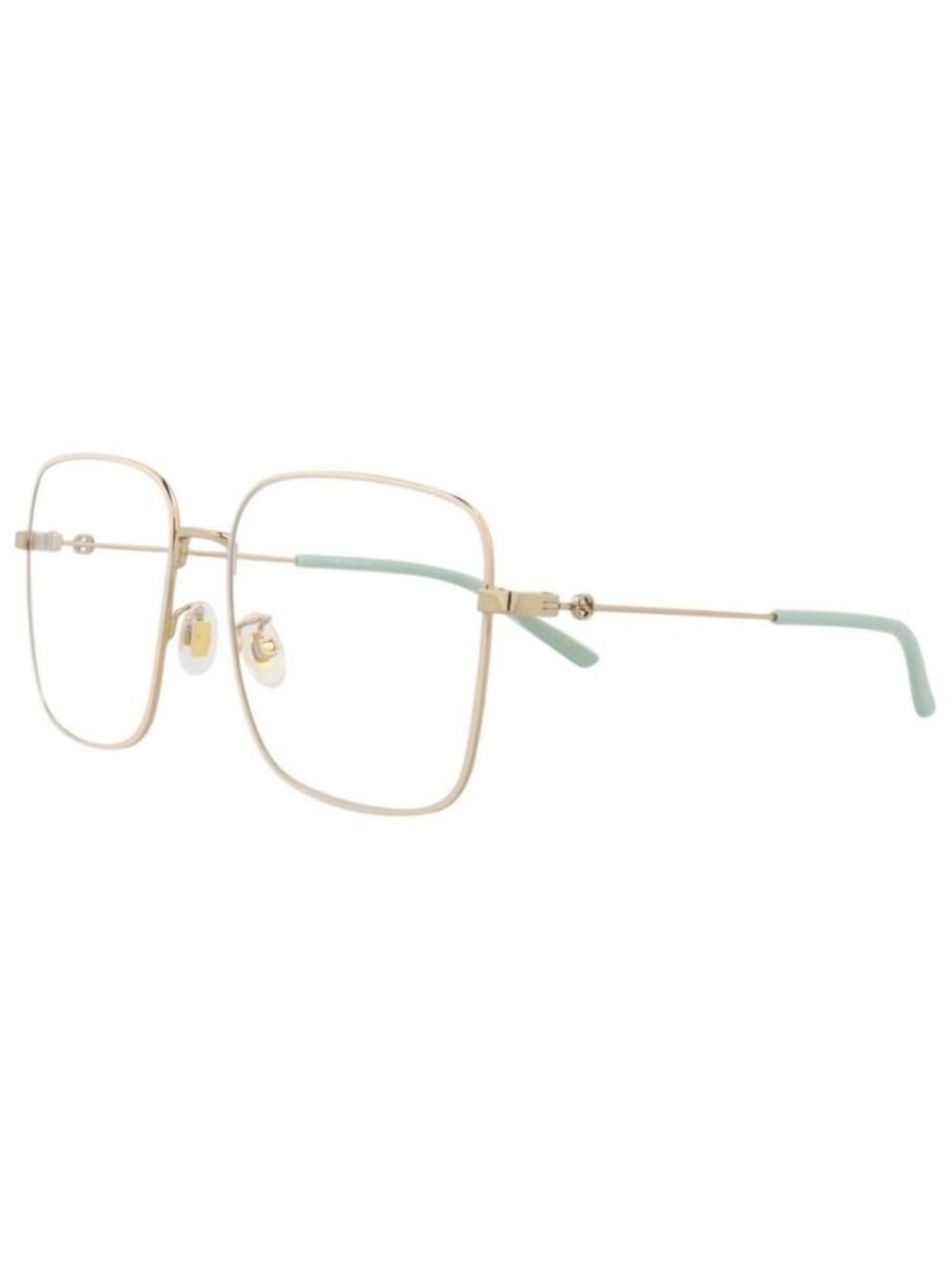 New Gucci Womens Square/Rectangle Gold Gold Transparent Fashion Designer Eyeglas